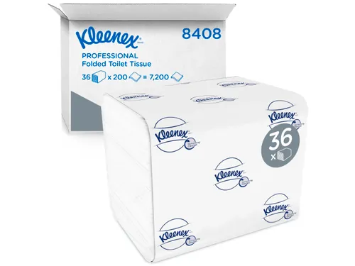 Toiletpapier Kleenex gevouwen tissues 2 laags 36x200stuks wit 8408
