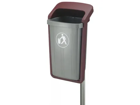 Kunststof buitenafvalbak 50 liter Grijs Bordeaux