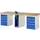 werkbank,HxBxD 890x2500x900mm,beukblad,draagverm. 750kg,3containers