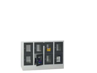 lockerkast,HxBxD 855x1200x500mm,4x2vakken,RAL7035,front RAL7016 - 2