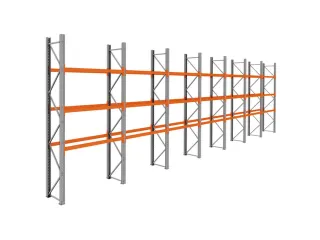 palletstelling,basis+6xaanbouw,HxBxD 3990x13575x750mm,vakl. 3000kg - 1
