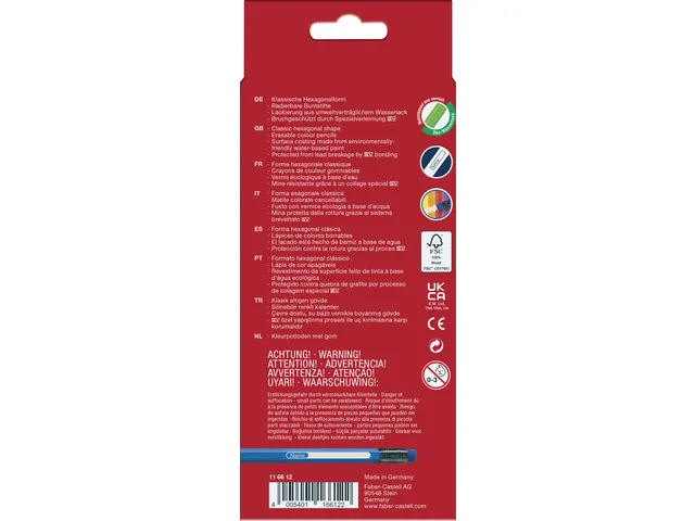 Faber Castell Uitgombaar Kleurpotloden Etui à 12 Stuks