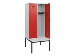 locker met bank,HxBxD 1950x800x815mm,2vak,vak B 400mm,draaigrendel
