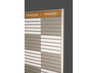 Menoor In-Uit bord 20 namen Aluminium Aanwezig/Afwezig Houtlook - 3