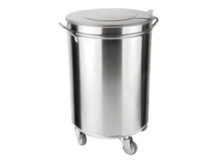 Afvalcontainer verrijdbaar 54l tr RVS