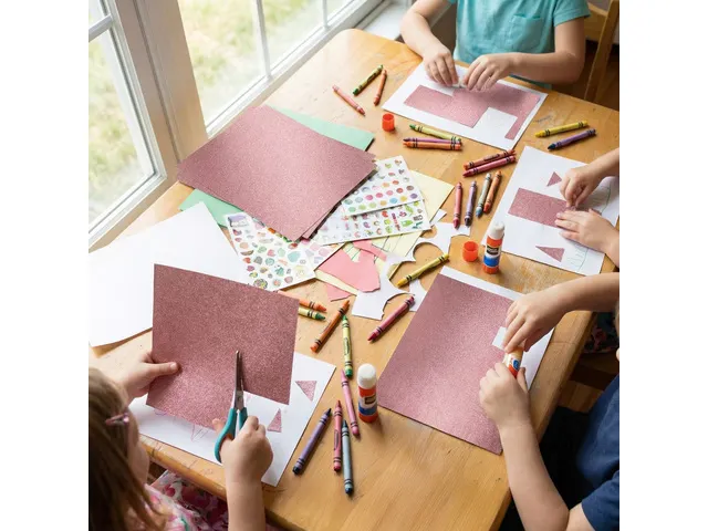 Glitterkarton Kangaro oud roze 50x70cm pak à 10 vel