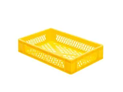 Euronorm-stapelbak 22l 120x600x400mm Wanden/bodem Opengewerkt Geel