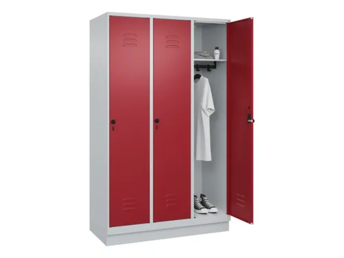 locker,HxBxD 1950x1200x500mm,3vak,vak B 400mm,draaigrendel,sokkel