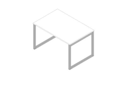 bureau,HxBxD 730x1200x800mm,blad wit,sledeframe aluminium
