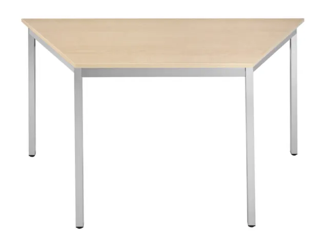 Tafel Trapeziumvormig 140x70 Cm Frame Aluminium Blad Esdoorn
