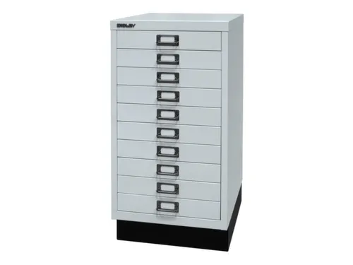 kantoor-ladekast HxBxD 670x349x432mm 10 laden romp lichtgrijs staal