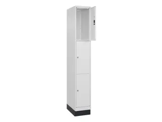 lockerkast,HxBxD 1950x300x500mm,1x3vakken,vak B 300mm,cil.-slot,sokkel - 1