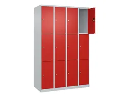 lockerkast,HxBxD 1850x1200x500mm,4x3vakken,vak B 300mm,cil.-slot