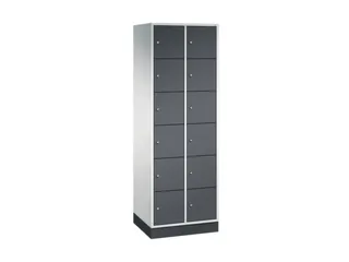 lockerkast,RAL 7035/RAL 7021,HxBxD 1950x620x500mm,2x6vakken,cil.-slot - 2