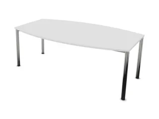 vergadertafel,HxBxD 740x2000x1200mm,vatvormig,Bl-wit - 1