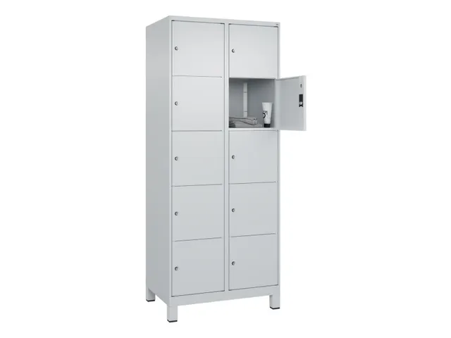 lockerkast,HxBxD 1950x800x500mm,2x5vakken,vak B 400mm,cil.-slot,voeten