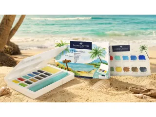Waterverf Faber-Castell box 12 kleuren en waterpenseel - 6