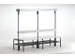 banc double,HxLxP 1670x1500x725mm,barres alu,RAL7016