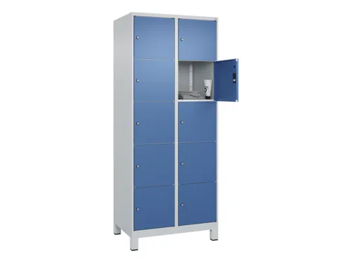 lockerkast,HxBxD 1950x800x500mm,2x5vakken,vak B 400mm,cil.-slot,voeten