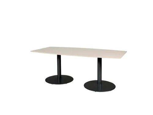 Linesto Vergadertafel Vaste Hoogte 200x100 Ton Robson Eiken 25mm Zwart