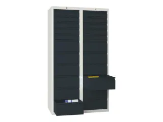 ladekast HxBxD 1800x1000x500mm 22laden RAL7035 front RAL7016 - 1