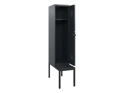 locker met bank,HxBxD 1950x400x815mm,1vak,vak B 400mm,draaigrendel