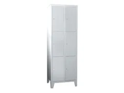 lockerkast,HxBxD 1850x600x500mm,2x3vakken,RAL7035,front RAL7035