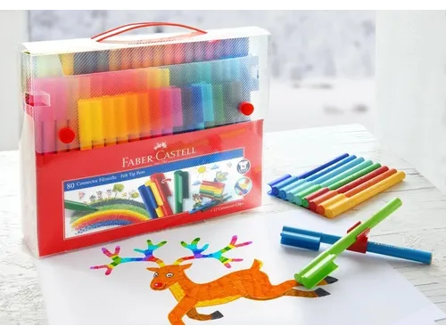 Kleurstiften Faber-Castell Connector assorti cadeauset à 80 stuks