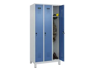 locker,HxBxD 1950x900x500mm,3vak,vak B 300mm,draaigrendel,voeten - 1
