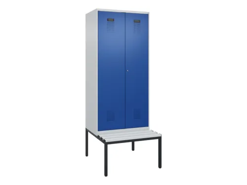 locker met bank,voor scheiding van kleding,HxBxD 2120x800x815mm,2vak
