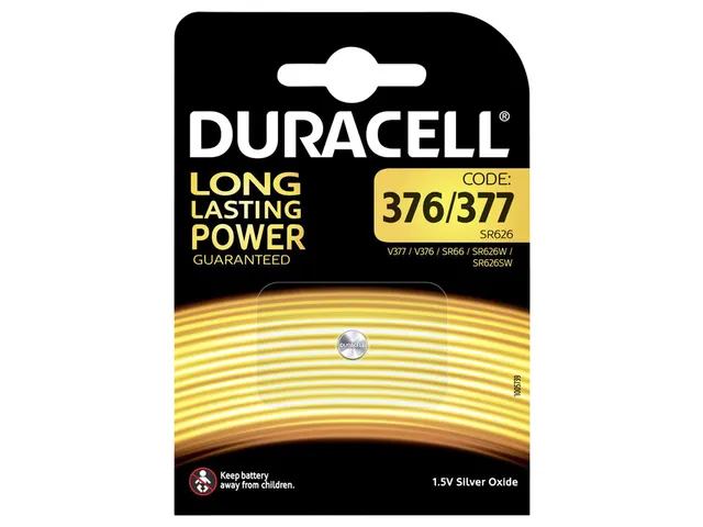 Batterij Duracell knoopcel 377 zilver oxide Ø6,8mm 1.5V-18mA