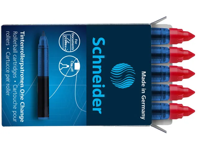 Navulling Schneider One Change doosje a 5 stuks rood