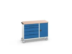 montagetafel 980x1300x600mm multiplexblad 5laden kast front RAL5010