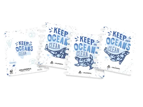 Schrift Adoc Ocean Waste Plastics A4 ruit 4x8mm 144 pagina's 90gr