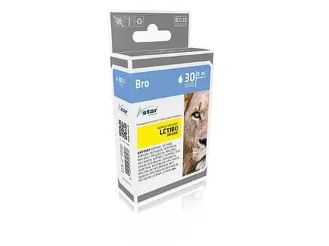 AS15983 ASTAR BROTHER LC1100Y DCP/MFC Inkt geel rebuilt 325pag multius