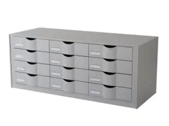 ladeblok,12xDIN A4,v. kastinbouw,HxBxD 329x857x342mm,Polystyreen,grijs