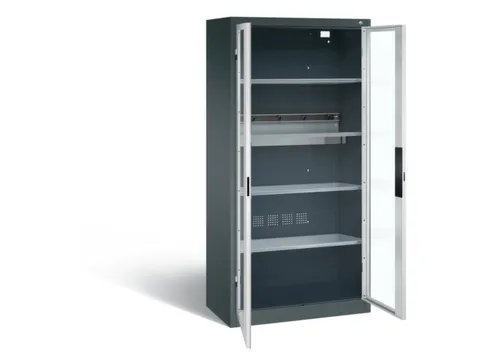acculaadkast 1950x930x500mm 5stekkerdozen 230V cil.-slot front RAL7035