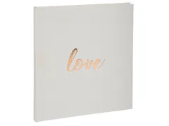 Gastenboek 140p. gou d 21x19cm LOVE wit