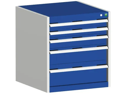 ladekast HxBxD 700x650x525mm 5laden romp RAL7035 front RAL5010