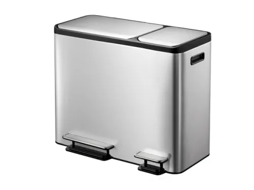 Ecocasa Recycler Pedaalemmer 30+15 Liter mat RVS