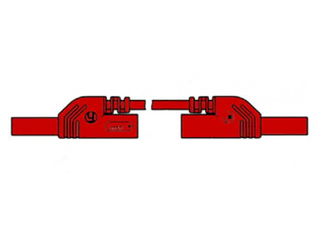 Spuitgegoten meetsnoer met contactbeveiliging 4mm 50cm rood