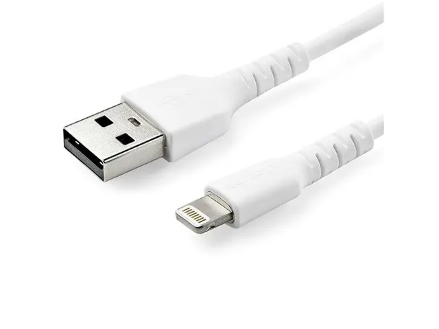 1 Meter Gehoekte Lightning Usb Kabel Apple Wit Aramide