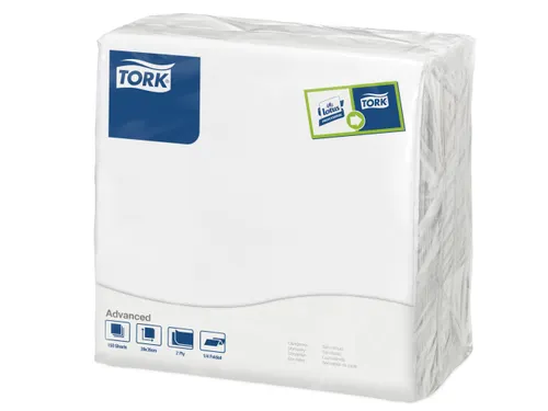 Tissue Servet 39X39Cm, 2 Lgs, 1/4 Vouw, Wit, 12X150