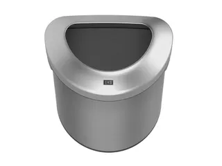 Afvalbak Urban half rond 80 Liter Mat RVS - 5