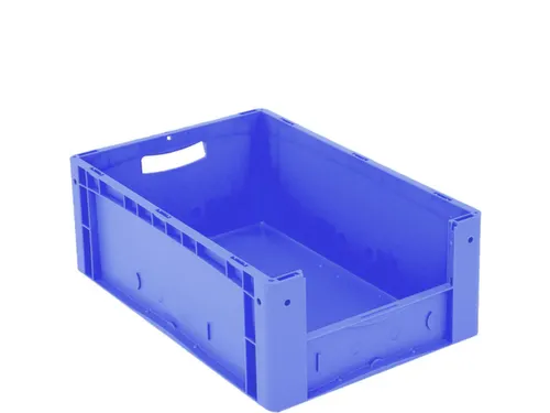 Euronorm Stapelkrat M. Grijpopening Pp Hxlxb 220X600X400Mm Blauw
