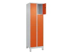 lockerkast,HxBxD 1950x600x500mm,2x4vakken,vak B 300mm,cil.-slot,voeten