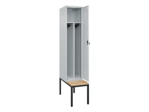 locker met bank,voor scheiding van kleding,HxBxD 2120x400x815mm,1vak