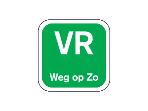 Label VR weg op ZO Groen Afwasbaar doos 1.000st