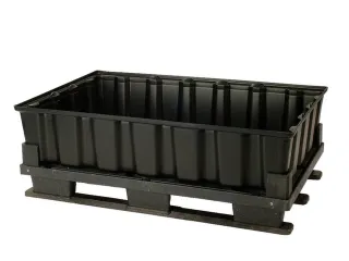 PE-opvangbak,v. 2x200l vat,opvangvol. 220l,HxBxD 420x1220x820mm - 1