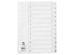 Tabbladen PP Set 1-12 Met Indexblad A4 11-Gaats Wit Personaliseerbaar